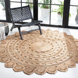 Ковер SAFAVIEH, 214 x 214 см,  Natural Fiber Round Collection ручной работы в стиле бохо-шарм и фермерский джут