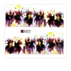 Лист наклеек для ногтей на водной основе 6,5 х 5,5 см на 10 пальцев № А057 MollyLac, Molly Lac