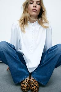 Кожаные мокасины с меховой отделкой H&M, мультиколор