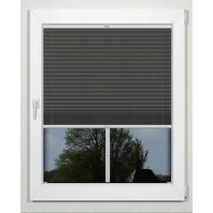 Жалюзи-плиссе Indeko «простые», светозащитные, с отверстием, натяжные, на заказ, цвет anthrazit + weiß