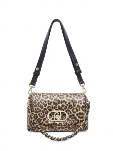 Сумка на плечо Medium LaPuffy с цепочным ремнем и анималистичным принтом Liu Jo, бежевый