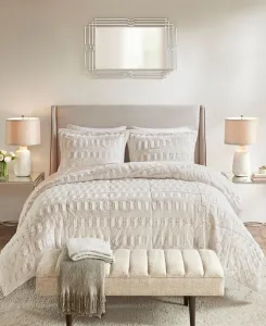 Комплект постельного белья Gia из искусственного меха, 2 предмета, размер Twin/Twin XL Madison Park, белый