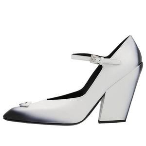 Кроссовки brushed leather pumps 'white black ombre' Prada, белый