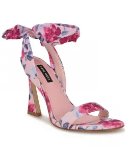 Женские босоножки Kelsie Ankle Wrap со скульптурным каблуком Nine West, розовый