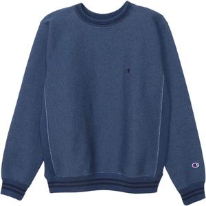 Мужская толстовка Champion Reverse Weave с круглым вырезом, C3-Y011, с длинным рукавом, 11,5 унций, хлопок, производство США, ребристая вязка, логотип One Point, темно-синий