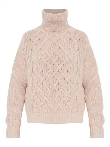 Свитер фактурной вязки Moncler, розовый