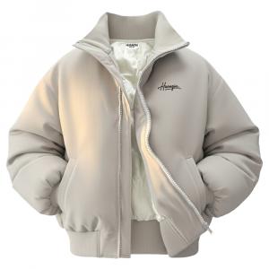 Пуховик Unisex с воротником стойкой утепленный HUANQIU, светло-серый