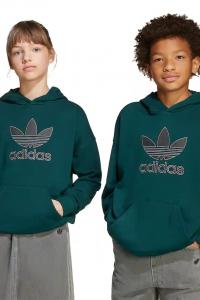Детская хлопковая толстовка Adidas Originals, зеленый