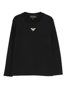 Лонгслив с логотипом Emporio Armani Kids, синий