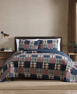 Комплект из двух двусторонних стеганых одеял Madrona Plaid, размер Twin Eddie Bauer, темно-синий
