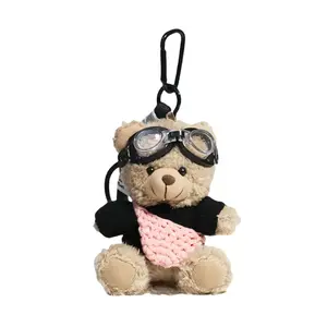 Очаровательный милый плюшевый кулон в виде медвежонка, высота 10см Whoops, розовый/черный