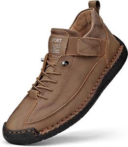 Ортопедические кроссовки, 2025 года, ручная работа, мягкие с поддержкой свода стопы, кожаные ботинки и обувь для женщин и мужчин Fokzih, хаки