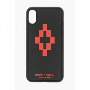 Чехол для iPhone XS с тиснением и принтом CROSS 3D Marcelo Burlon, Black
