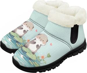 Зимние сапожки для малышей, теплые снежные ботинки, уютные пушистые детские ботильоны, уличная модная обувь для мальчиков и девочек Chririnla, Cute Otter