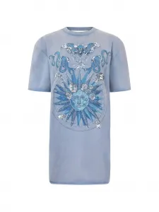 Платье мини с открытой спиной Philipp Plein, синий