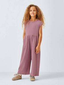 Детский ребристый джемпер-комбинезон John Lewis, Dark Pink