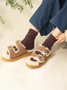 Меховые сандалии на платформе Cabello