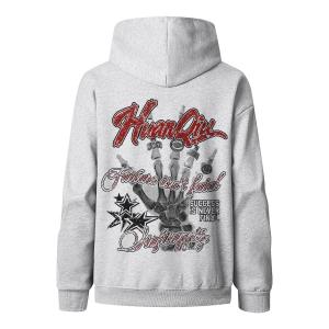 Толстовка Unisex Hooded Moderate Heavyweight HUANQIU, белый heather серый