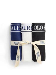 Поли высокие танга трусики Ralph Lauren, Pack of 3, White/Onyx/Navy