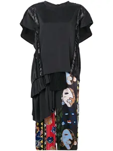 Платье-футболка средней длины Carven, черный