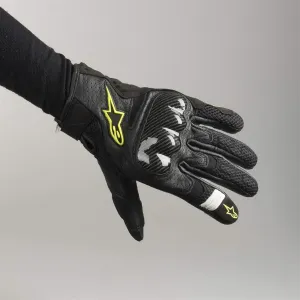 Мотоциклетные перчатки Alpinestars SMX-1 Air V2 с вентиляцией - черно-желтые, black/neon yellow