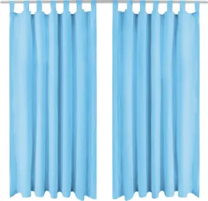 Шторы для мебели из микросатина, 2 шт., с петлями, 140 х 225 см, бирюзовый - Шторы и портьеры 132220 vidaXL