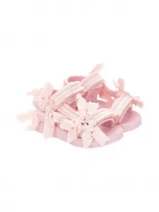 Босоножки с бантами и бахромой Monnalisa, розовый