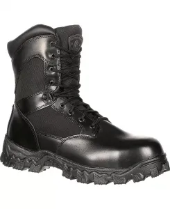 Мужские водонепроницаемые ботинки Alpha Force Zipper для службы спасения ROCKY, черный