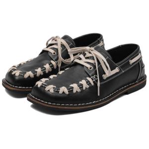 WEISHIBANGWEI Кожаные повседневные туфли унисекс черные, цвет Black