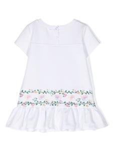 Chiara Ferragni Kids расклешенное платье с цветочным принтом, белый