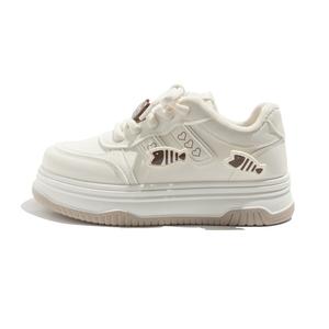 BEIER Женские низкие скейтерские кроссовки бежевые, на флисовой подкладке, аксессуары стиль А, цвет Beige, Fleece-Lined, Accessories Style A