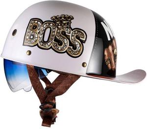 Шлем мотоциклетный YIYHFKM Baseball, белый / черный