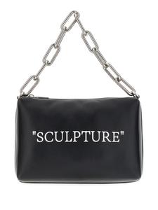 Кожаная сумка-тоут с логотипом Off-White, черный