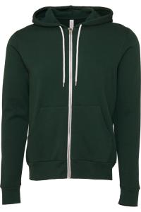 Толстовка с капюшоном из поликоттона и флиса унисекс на молнии / толстовка с капюшоном BELLA + CANVAS, цвет forest green