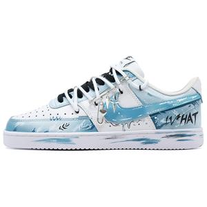 Nike Court Vision 1 Abrasion Resistant Balance Low top Skateboard Shoes Unisex White Blue