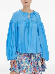 Блузка с завязками и оборками Day Birger Et Mikkelsen, синий