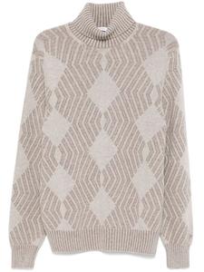 Cruciani свитер с высоким воротником, серый