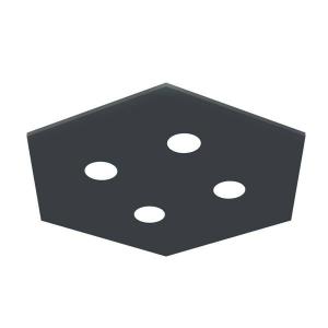 Потолочный светильник Lumicom River Hex 4X, 65x4x65 см, антрацитовый