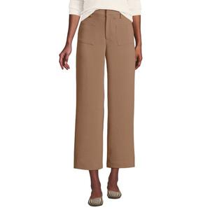 Женские укороченные брюки с высокой посадкой, широкими штанинами и накладными карманами Lands' End, цвет honey beige