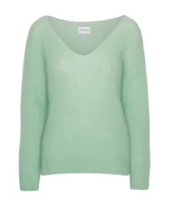 Вязаный свитер мятно-зеленого цвета в стиле батик. Americandreams, зеленый