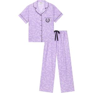 Пижамный комплект женский фиолетовый принт Victoria's Secret