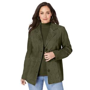 Женский блейзер из замши plus size Jessica London, Dark Olive Green