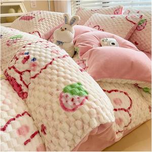 YUSIWOAL Комплект постельного белья зимний теплый плюшевый вельветовый