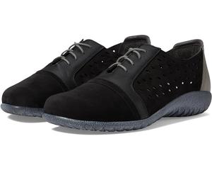 Туфли на плоской подошве Naot Lalo, цвет Black Velvet Nubuck/Jet Black Leather Combo