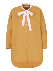 Рубашка с карманами и вышитым логотипом Marni, желтый