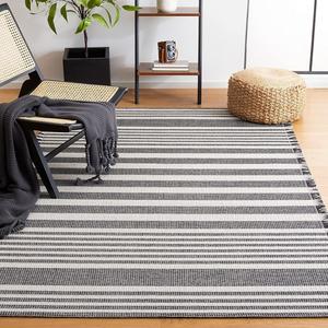 Ковер SAFAVIEH, 122 x 183 см, Augustine Collection, Ivory & Black, хлопковый дизайн, простой уход, идеально для помещений с высокой проходимостью: прихожая, гостиная, спальня (AGT504Z)