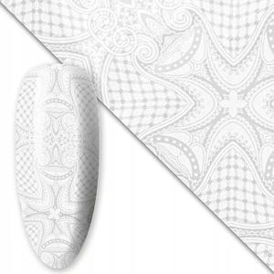 Трансферная фольга для нейл-арта 80 см Белая №6, AllePaznokcie