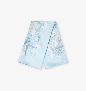 Шелковый шарф-каре с цветочным принтом Gucci, мультиколор