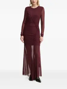 Платье со сборками и сетчатыми вставками Gestuz, красный