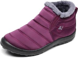 Зимние ботинки INEELUYI для мужчин и женщин, с утеплителем и меховой подкладкой, на скользкую погоду, водонепроницаемые, для снега, на шнуровке и без застежек, B Wine Red